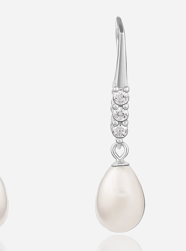 GIVA Sterling Silver Pearl Drop Earrings