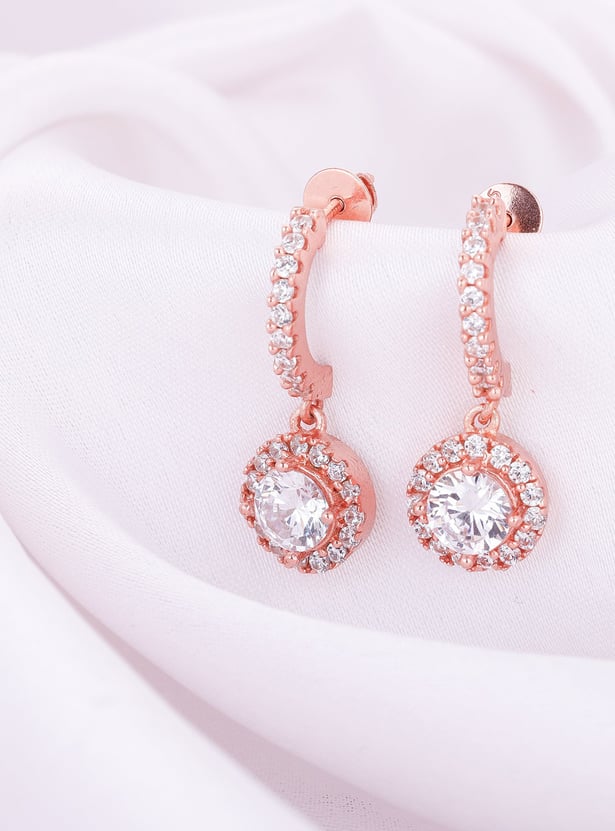 GIVA Sterling Silver Zircon Drizzle Drop Earrings