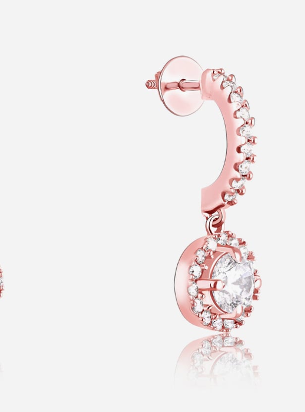 GIVA Sterling Silver Zircon Drizzle Drop Earrings