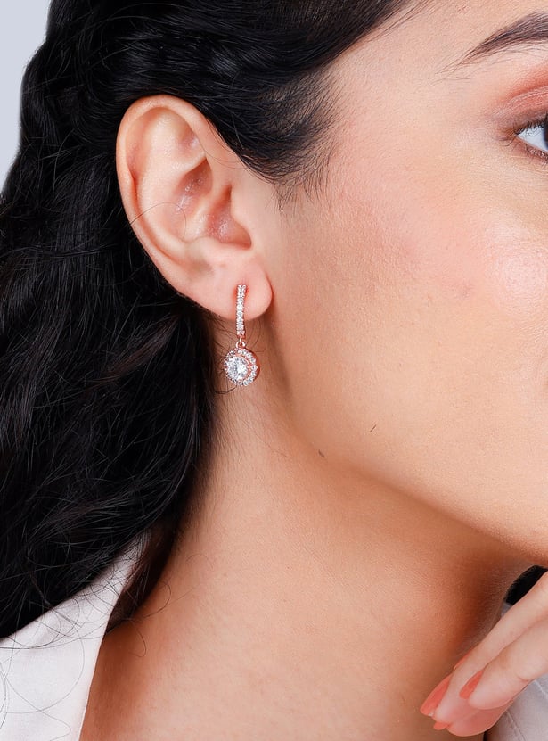 GIVA Sterling Silver Zircon Drizzle Drop Earrings