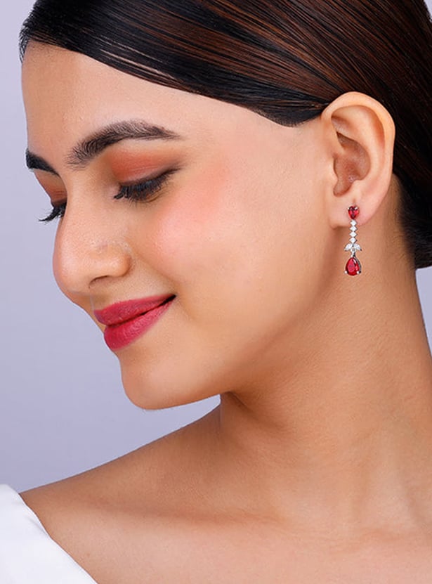 GIVA Sterling Silver Better Half Drop Earrings