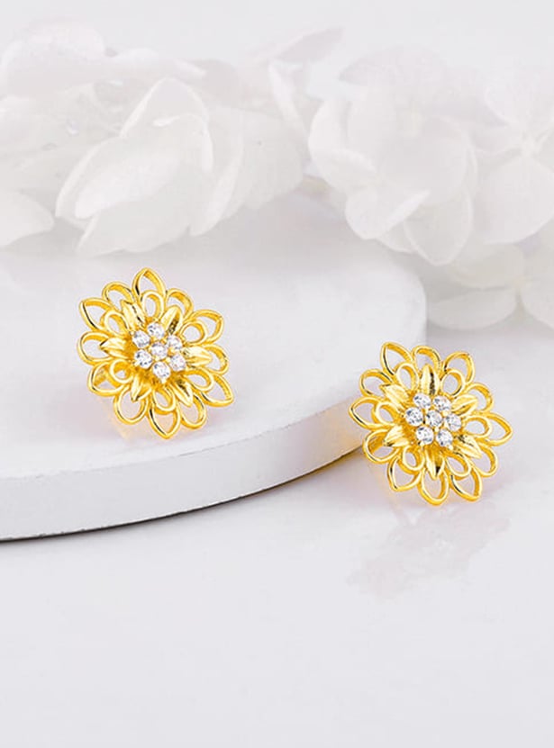 GIVA Sterling Silver Blooming Flower Stud Earrings