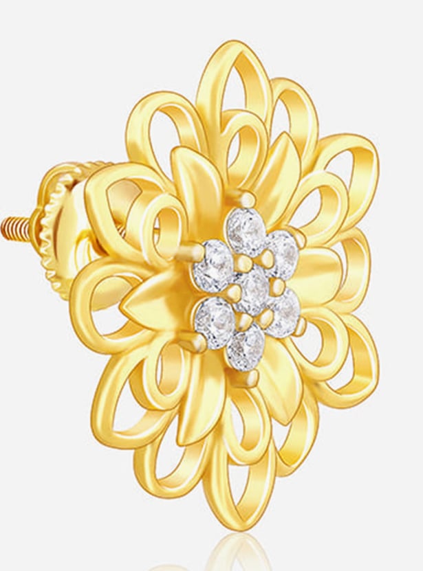 GIVA Sterling Silver Blooming Flower Stud Earrings