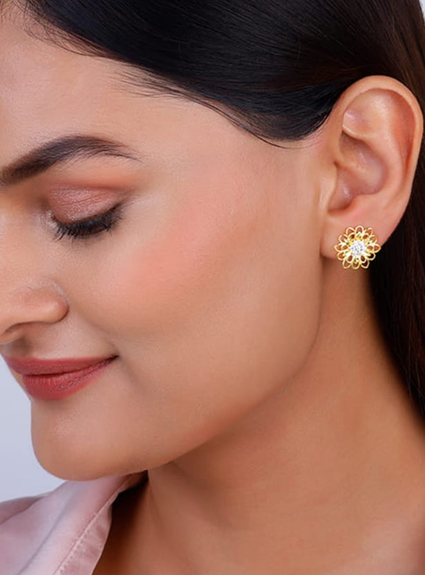 GIVA Sterling Silver Blooming Flower Stud Earrings
