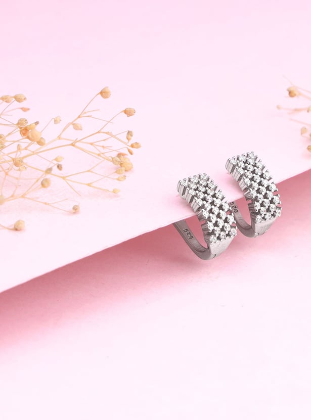 GIVA Sterling Silver Sparkling Shine Hoop Earrings