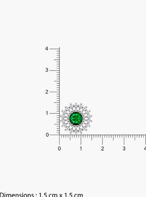 GIVA Sterling Silver Emerald Stud Earrings