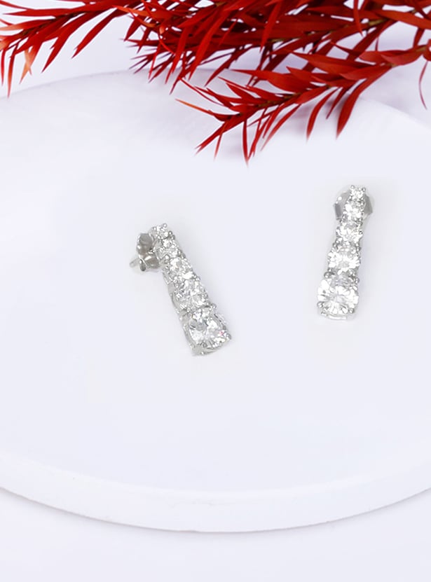 GIVA Sterling Silver Signature Solitaire Earrings