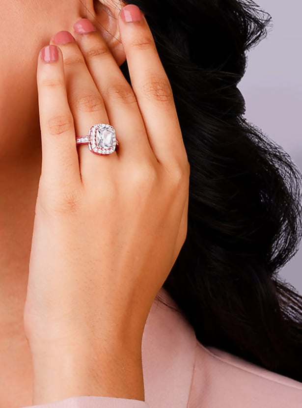 GIVA Sterling Silver Solitaire Finger Ring