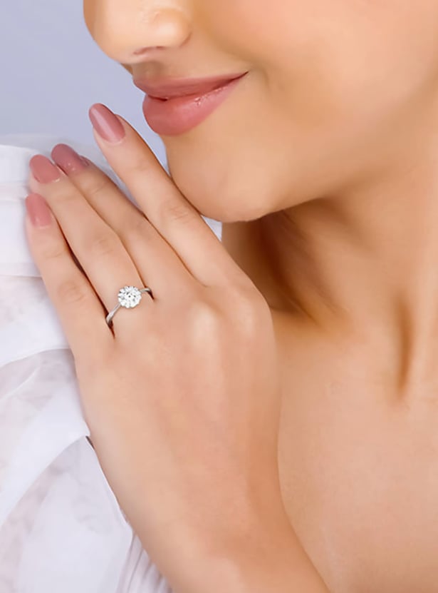 GIVA Sterling Silver Zircon Epic Glory Finger Ring