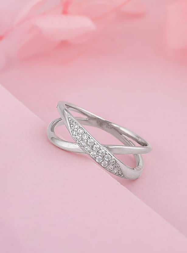 GIVA Sterling Silver Merging Orbits Finger Ring