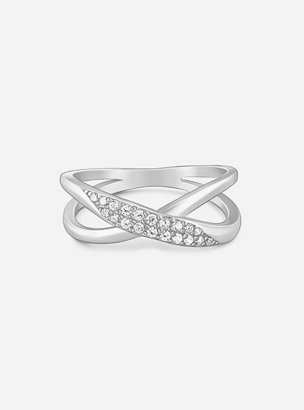 GIVA Sterling Silver Merging Orbits Finger Ring