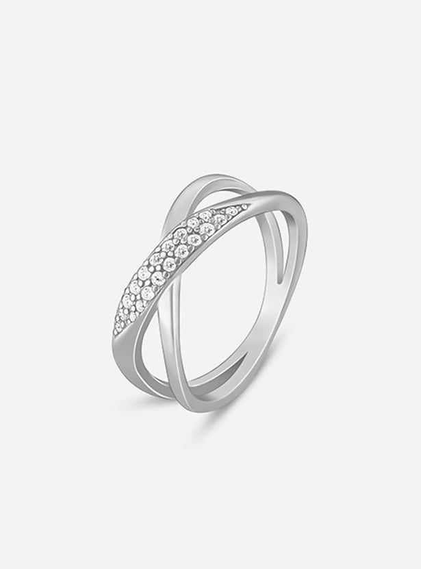 GIVA Sterling Silver Merging Orbits Finger Ring
