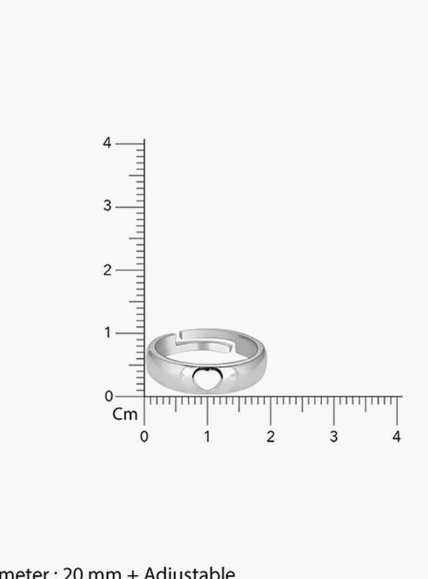 GIVA Sterling Silver Hollow Heart Finger Ring