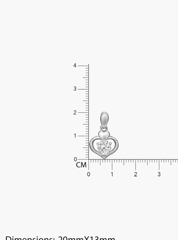 GIVA Sterling Silver Zircon Dual Heart Chain with Pendant