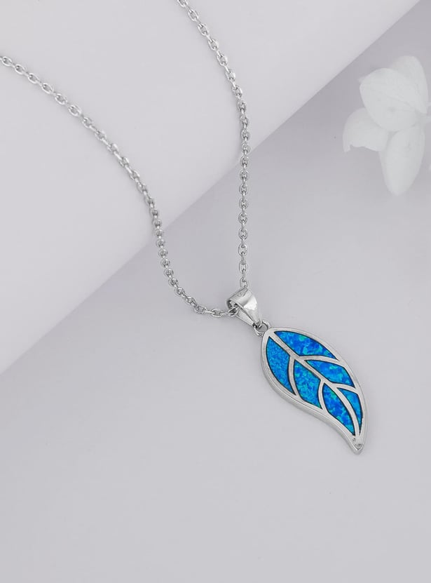 GIVA Sterling Silver Mystic Leaf Chain with Pendant
