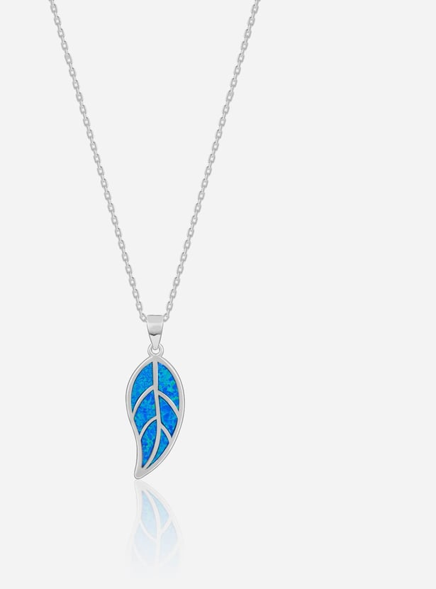 GIVA Sterling Silver Mystic Leaf Chain with Pendant