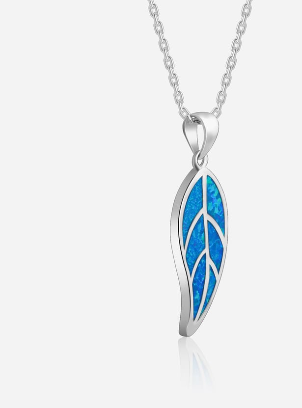 GIVA Sterling Silver Mystic Leaf Chain with Pendant