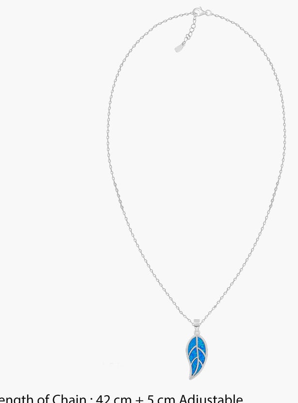 GIVA Sterling Silver Mystic Leaf Chain with Pendant