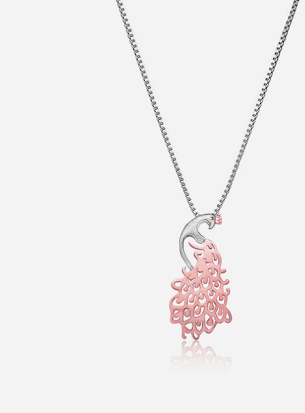GIVA Sterling Silver Peacock Pendant