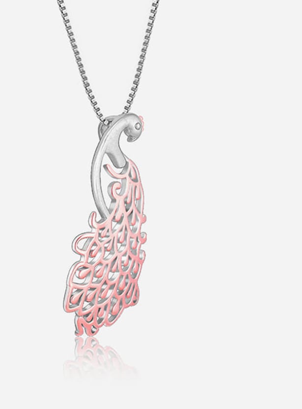 GIVA Sterling Silver Peacock Pendant