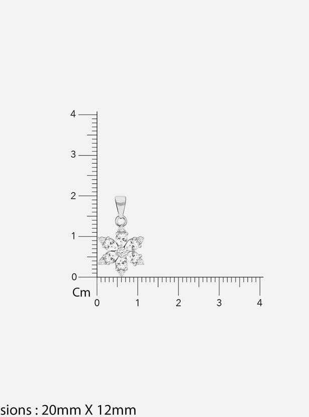 GIVA Sterling Silver Flowery Snowflake Pendant with Link Chain