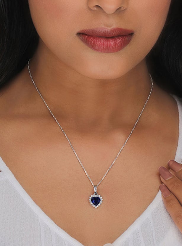 GIVA Sterling Silver Heart Of The Ocean Chain with Pendant
