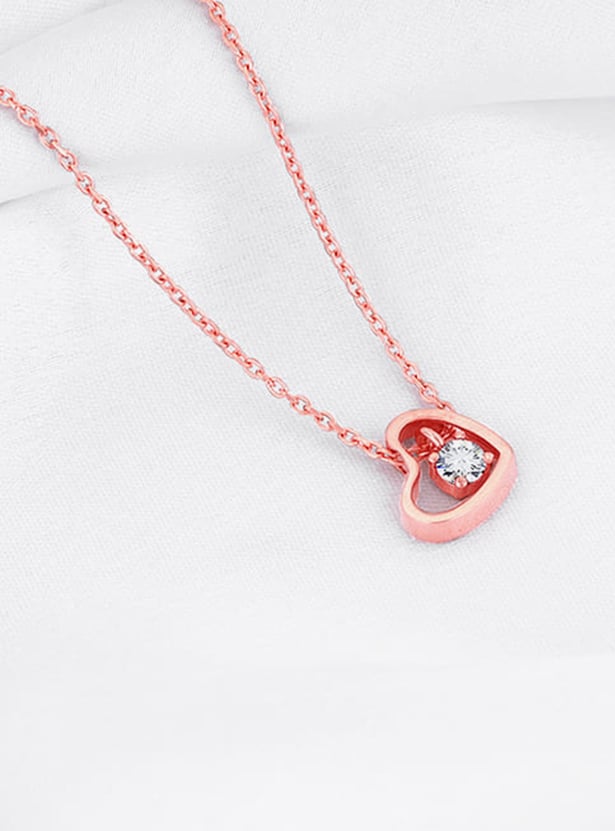 GIVA Sterling Silver Whole Heart Chain with Pendant