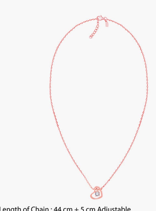 GIVA Sterling Silver Whole Heart Chain with Pendant