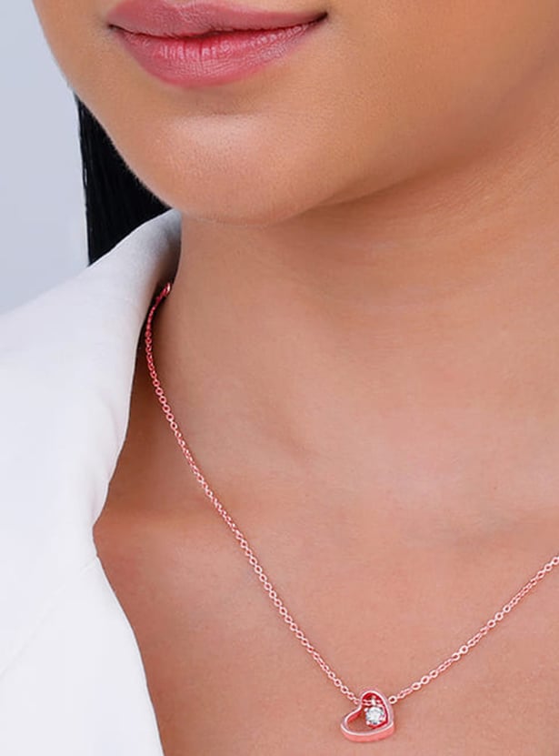 GIVA Sterling Silver Whole Heart Chain with Pendant