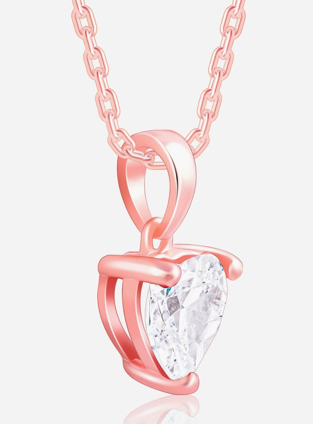GIVA Sterling Silver Solitaire Heart Chain with Pendant