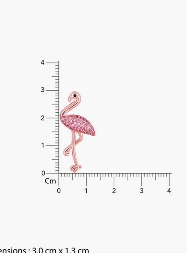 GIVA Sterling Silver Zircon Flamingo Pendant with Link Chain