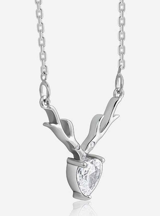 GIVA Sterling Silver Deer Heart Chain with Pendant