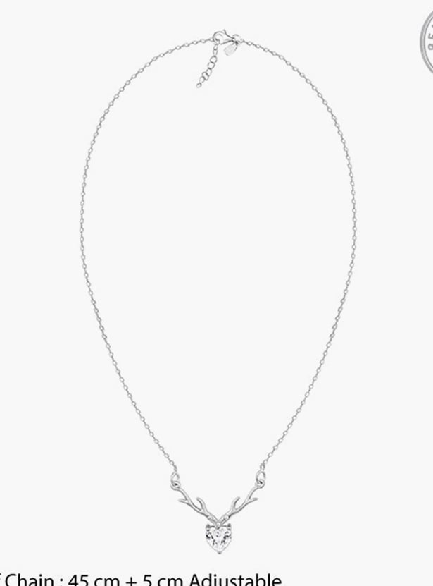 GIVA Sterling Silver Deer Heart Chain with Pendant