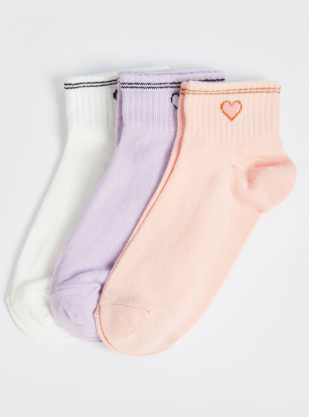GINGER Women Printed Ankle Length Socks - Pack of 3