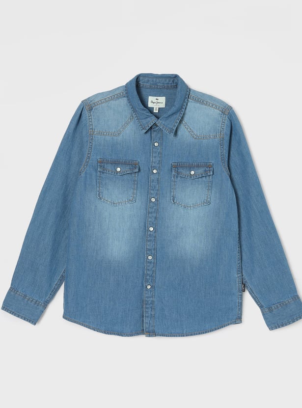 PEPE JEANS Washed Denim Shirt