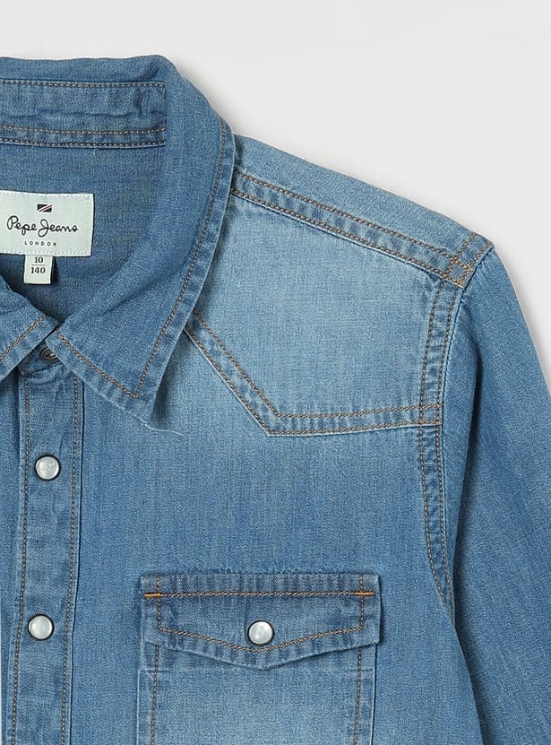 PEPE JEANS Washed Denim Shirt