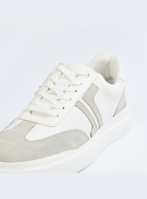 FORCA Men Paneled Lace-Up Casual Sneakers