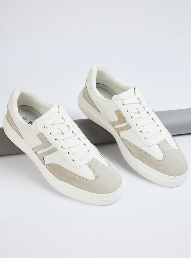 FORCA Men Paneled Lace-Up Casual Sneakers