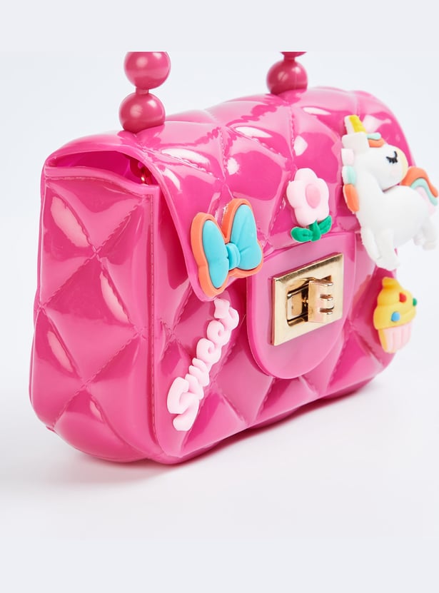 FAME FOREVER Girls Appliqued Satchel