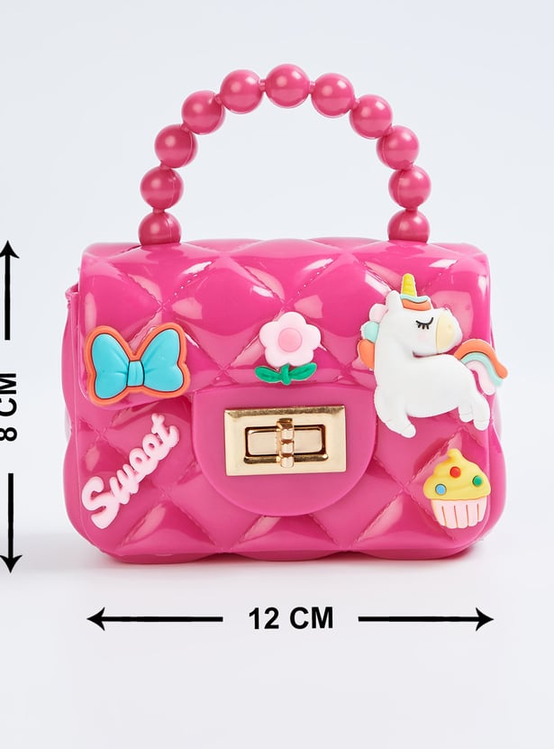 FAME FOREVER Girls Appliqued Satchel