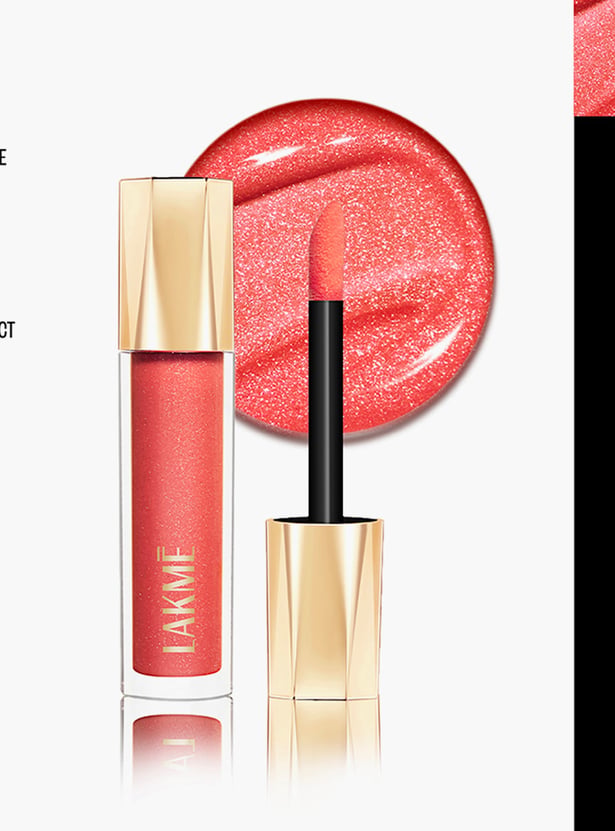 LAKME Glitterati Lip Glaze - 202 Peach Punch - 5ml