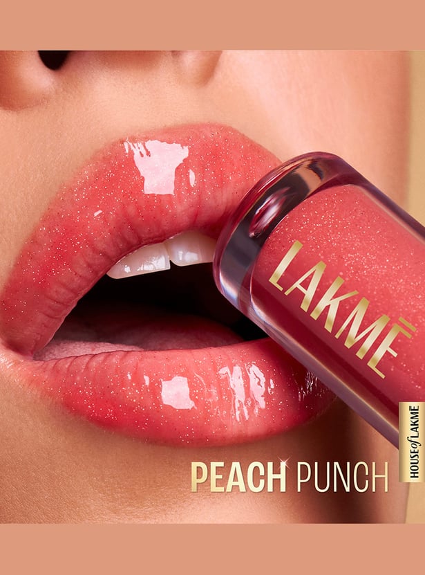 LAKME Glitterati Lip Glaze - 202 Peach Punch - 5ml
