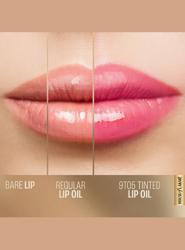 LAKME 9 to 5 Overtime Shine Tinted Lip Oil - Frosted Pink - 5.3ml