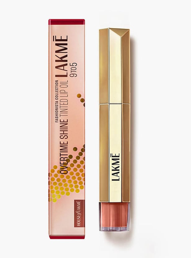 LAKME 9 to 5 Overtime Shine Tinted Lip Oil - Everyday Nude - 5.3ml