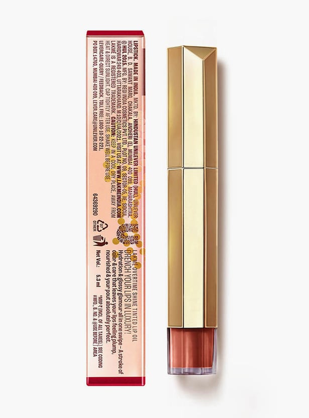 LAKME 9 to 5 Overtime Shine Tinted Lip Oil - Cocoa Truffle - 5.3 ml