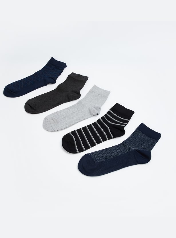 BONJOUR Knitted Ankle-Length Socks - Pack of 5