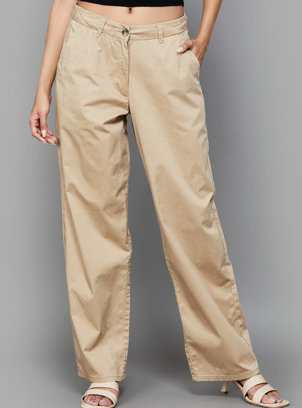 AND Solid Straight Fit Trousers