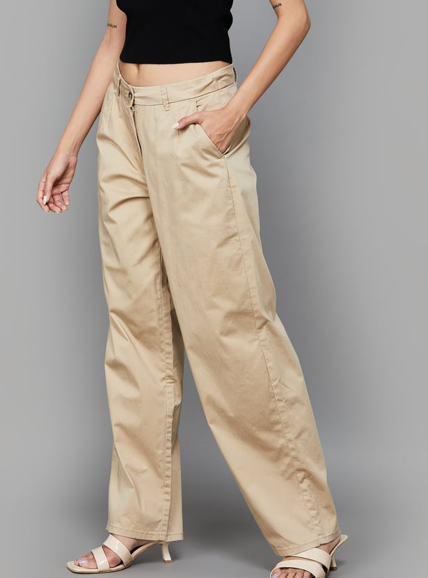 AND Solid Straight Fit Trousers