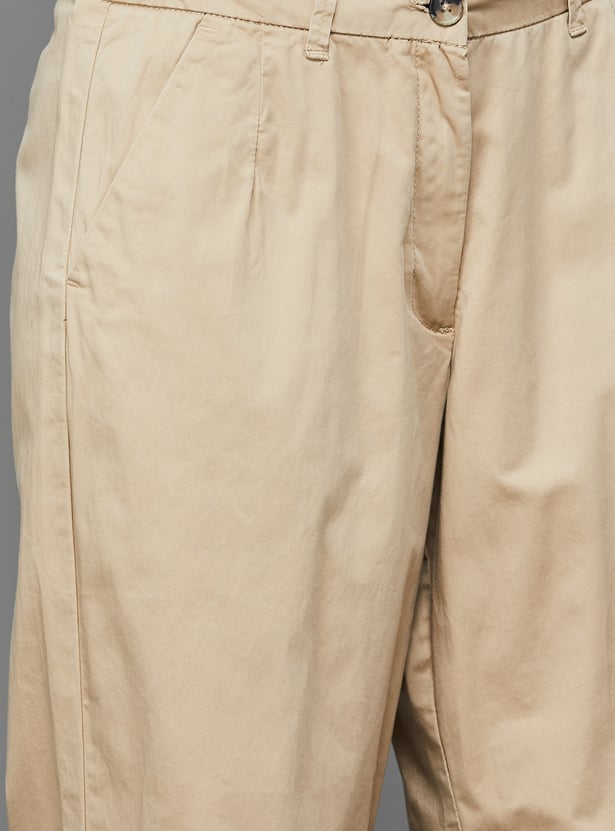 AND Solid Straight Fit Trousers