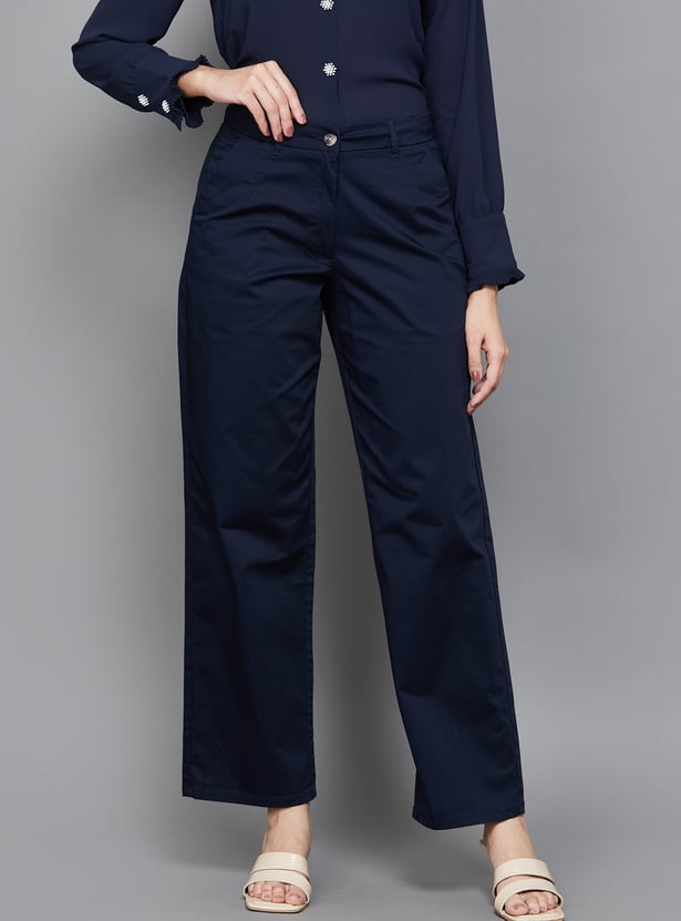 AND Solid Straight Fit Trousers